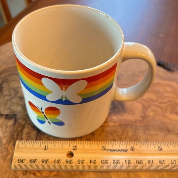 Vintage Russ Berrie & Co. Rainbow Butterfly Coffee Mug - Picture 5 of 6